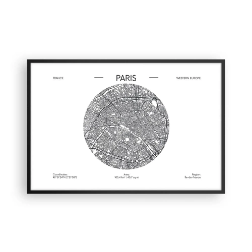 Affisch i svart ram - Paris anatomi - 91x61 cm