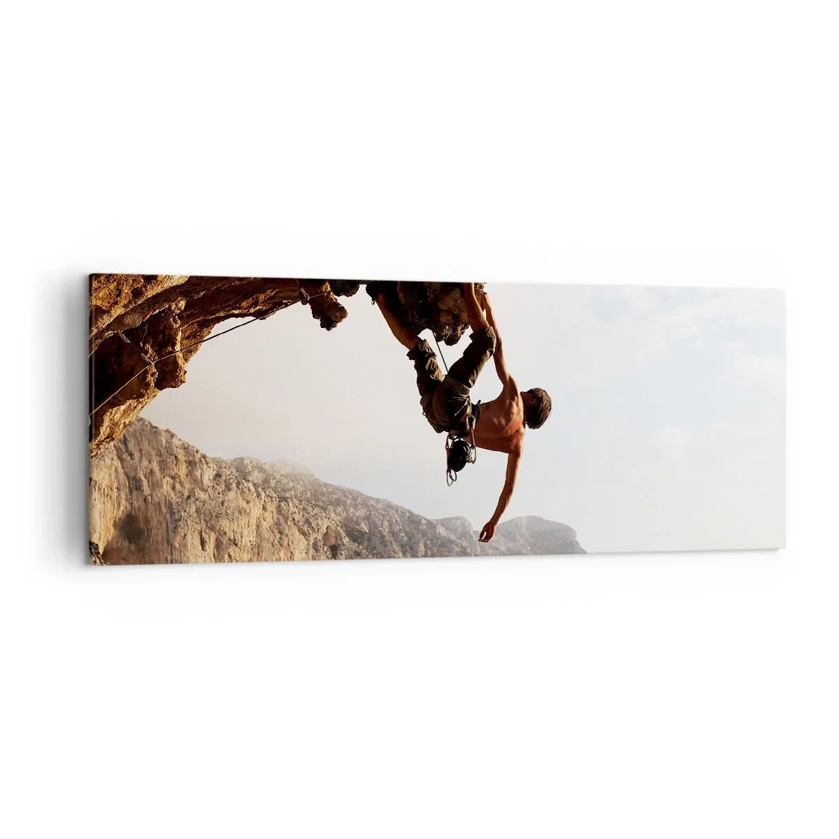 Canvastavla - Bild på duk - Världen i näven - 140x50 cm