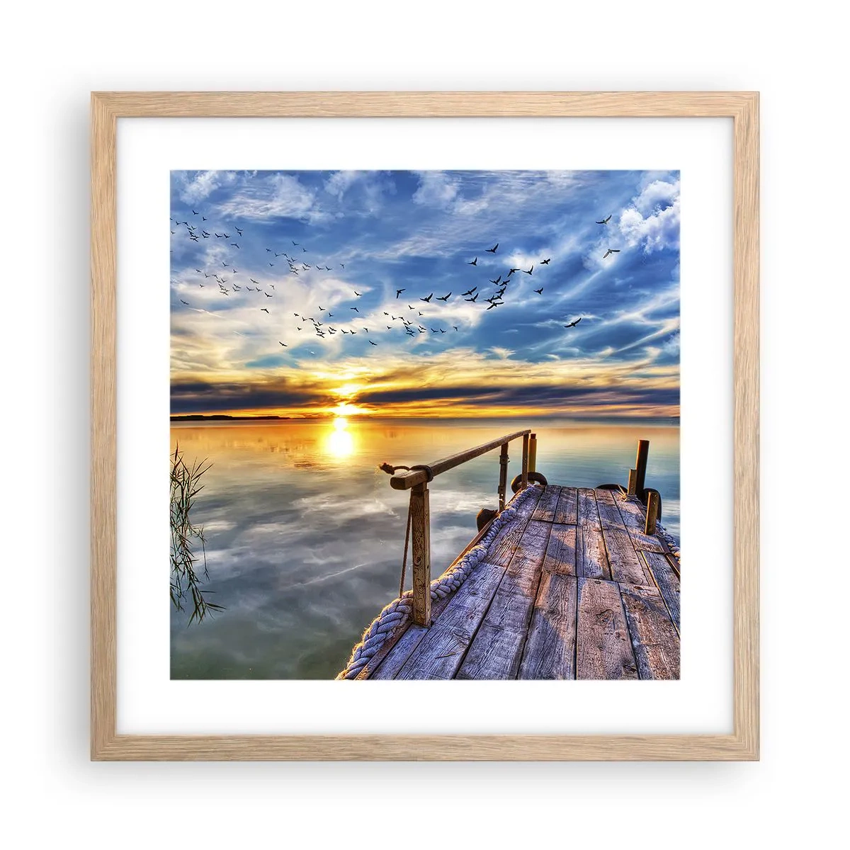 Affisch i ram av ljusek - Vinden lägger sig - 40x40 cm