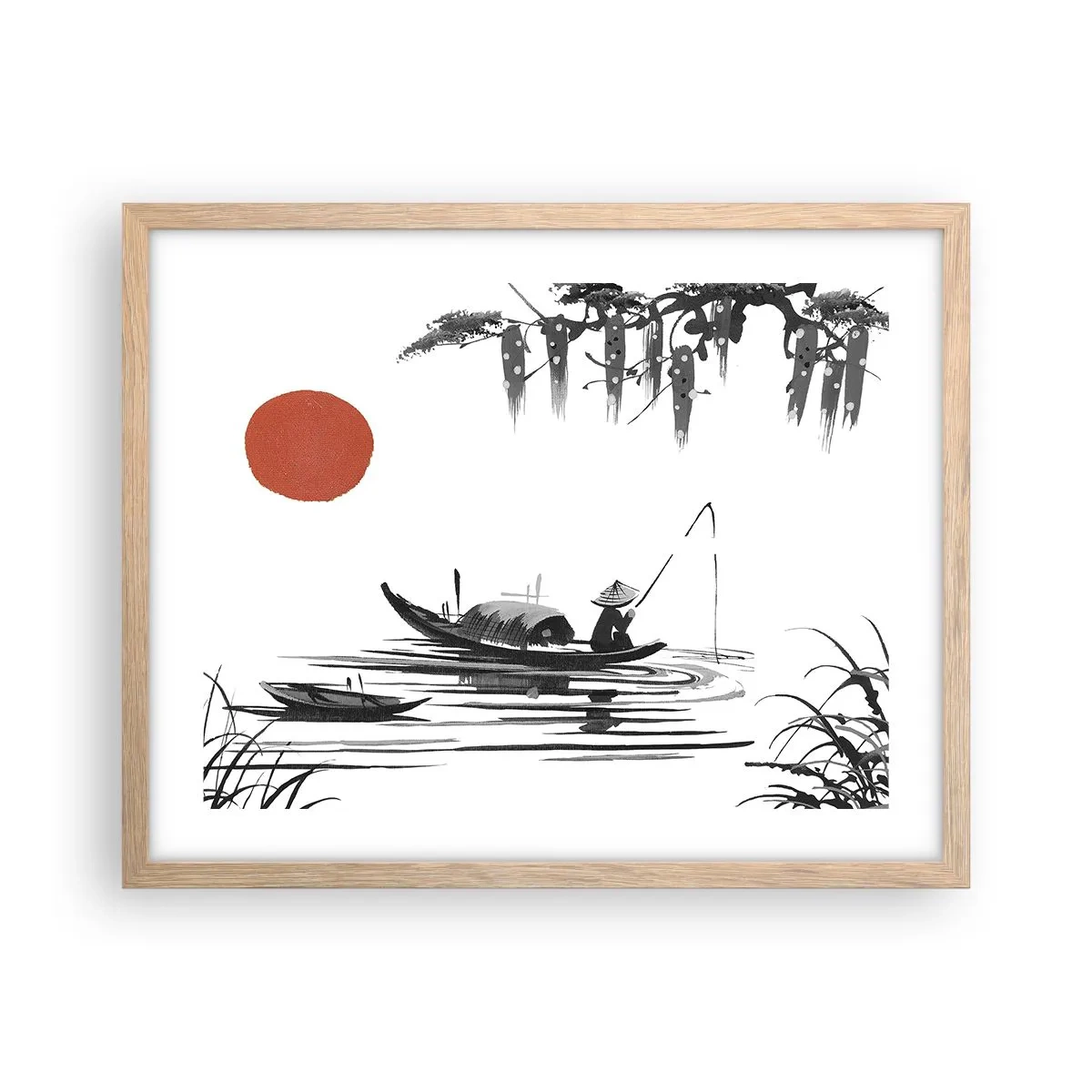 Affisch i ram av ljusek - Asiatisk eftermiddag - 50x40 cm