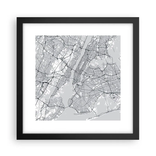 Affisch i svart ram - Metropolens anatomi - 30x30 cm