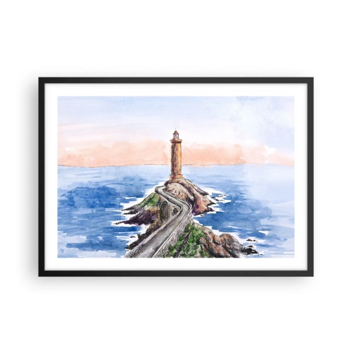 Affisch i svart ram - Vänd mot havet - 70x50 cm
