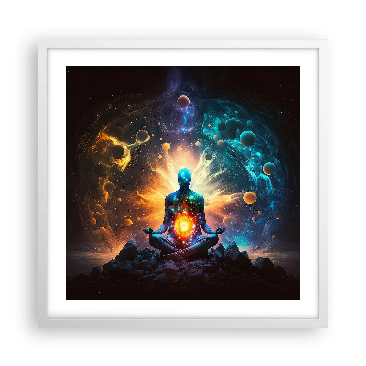 Affisch i vit ram - Kosmisk stillhet - 50x50 cm