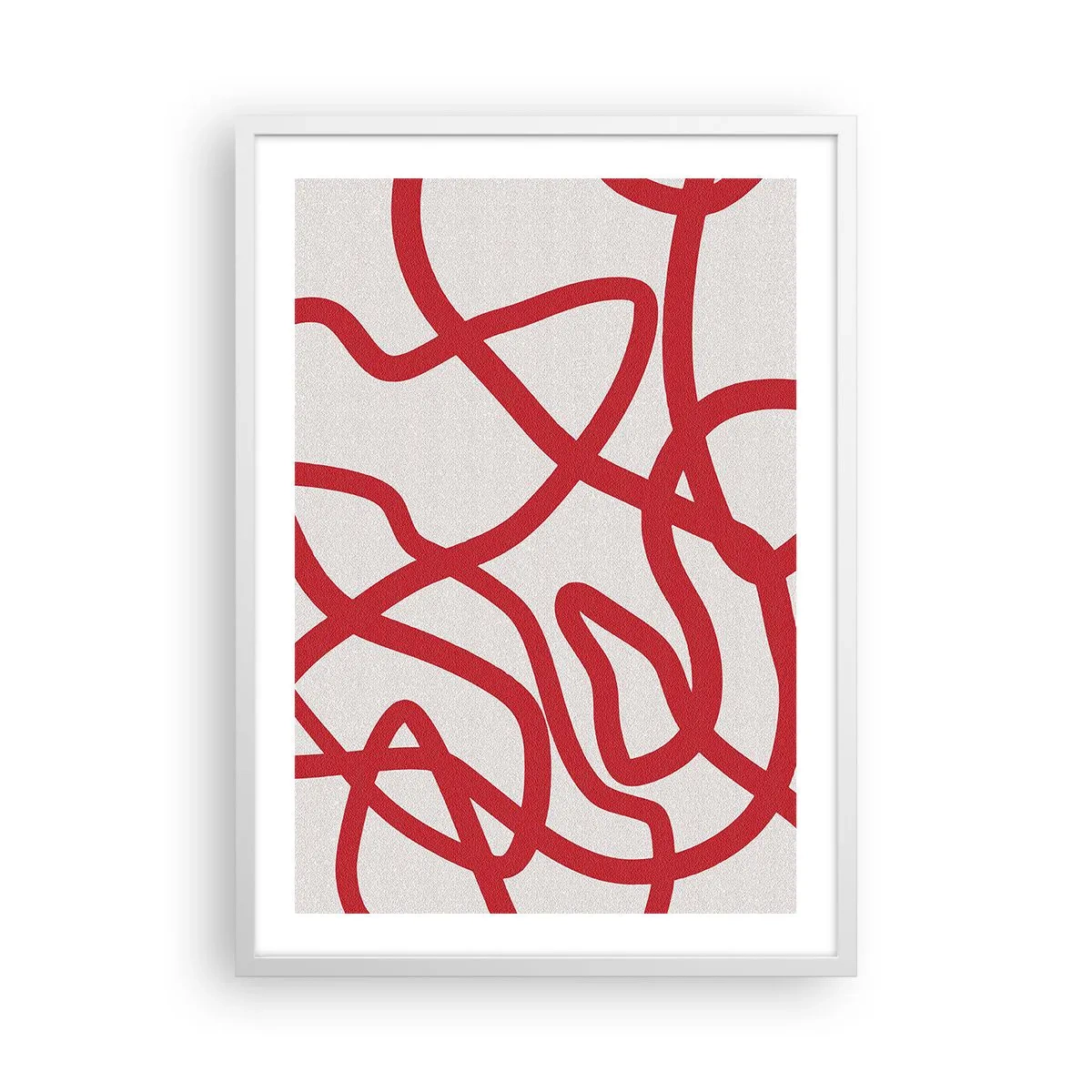 Affisch i vit ram - Rött på vitt - 50x70 cm