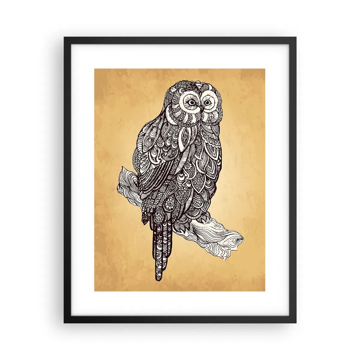 Affisch i svart ram - Invecklade ornament av visdom - 40x50 cm