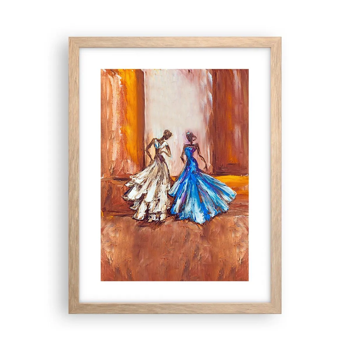 Affisch i ram av ljusek - Prydlig duett - 30x40 cm