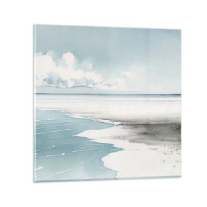 Glastavla - Bild på glas - Milt tidvatten - 50x50 cm