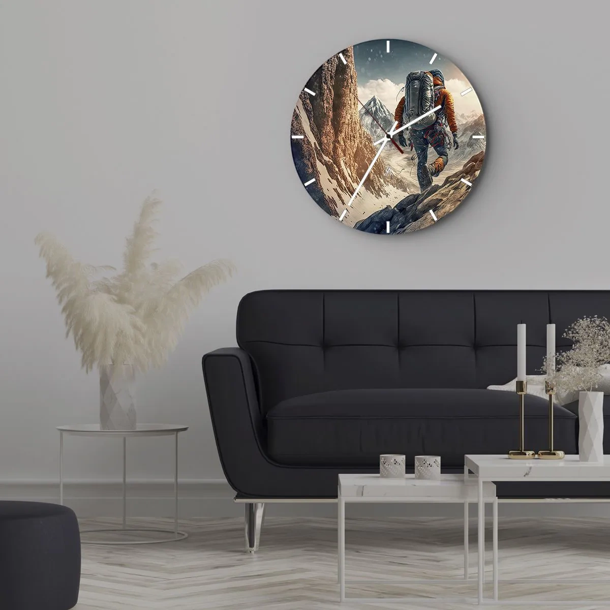 Väggklocka - Klocka på glas - Ensam krigare - 40x40 cm
