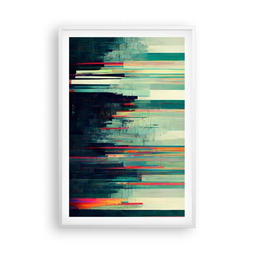 Affisch i vit ram - Futuristisk stad - 61x91 cm