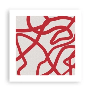 Affisch - Rött på vitt - 40x40 cm