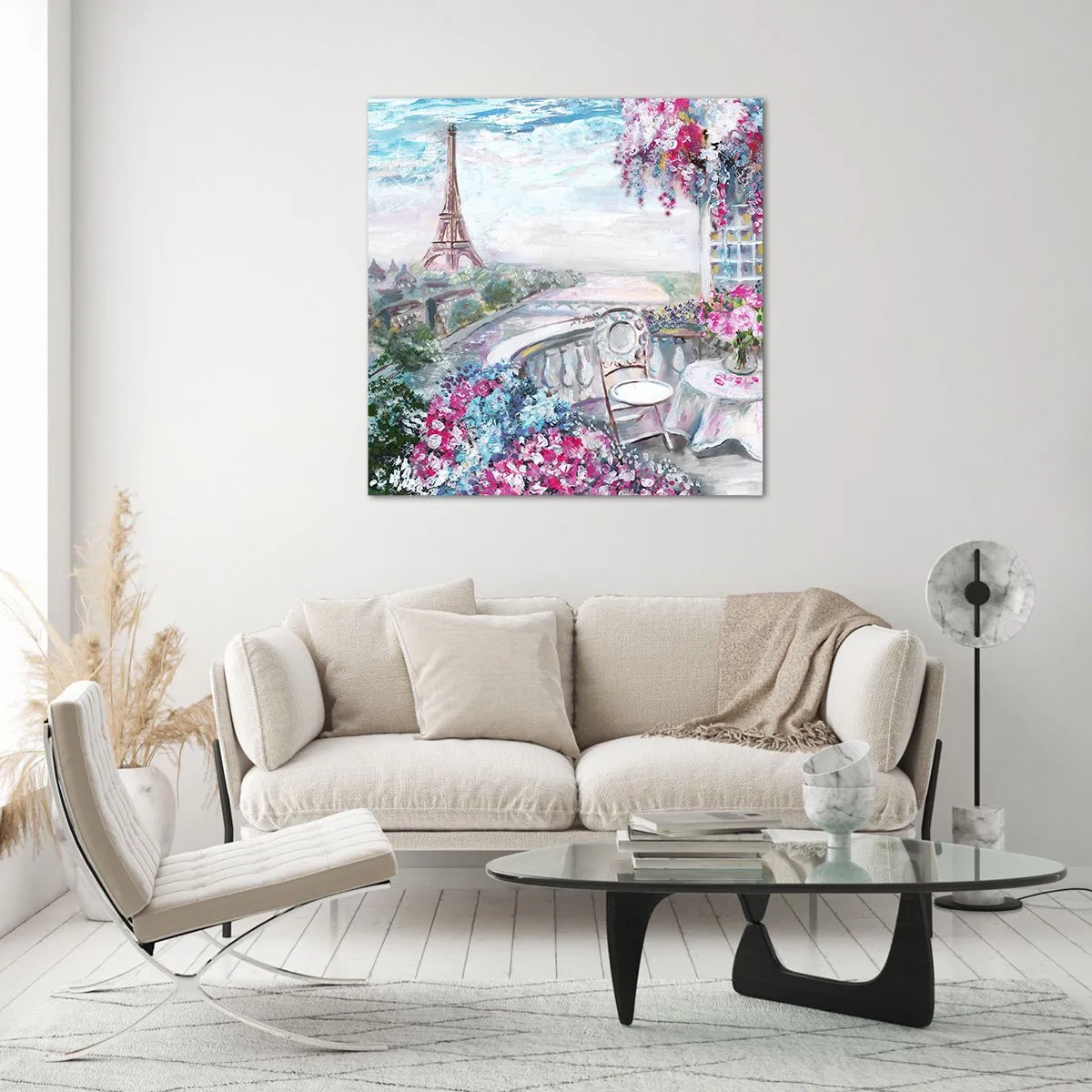 Glastavla - Bild på glas - Här är vackrast i maj - 70x70 cm