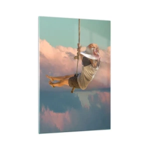 Glastavla - Bild på glas - Lek i molnen - 70x100 cm