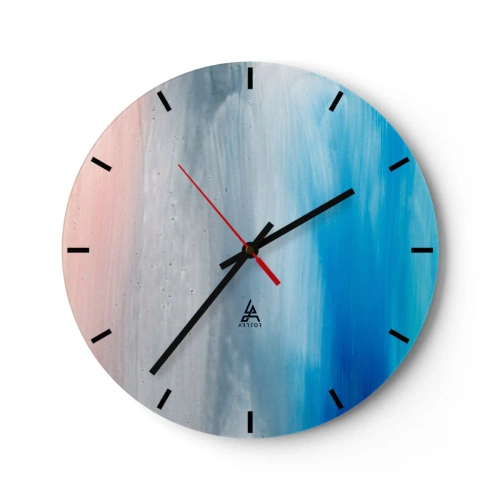 Väggklocka - Klocka på glas - Element: luft - 40x40 cm