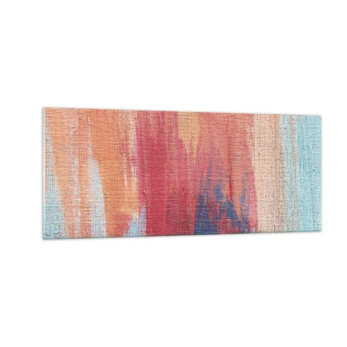 Glastavla - Bild på glas - Rinnande regnbåge - 100x40 cm