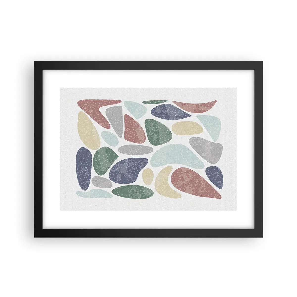 Affisch i svart ram - Mosaik av pulveriserade färger - 40x30 cm