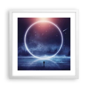 Affisch i vit ram - De finns redan här... - 40x40 cm