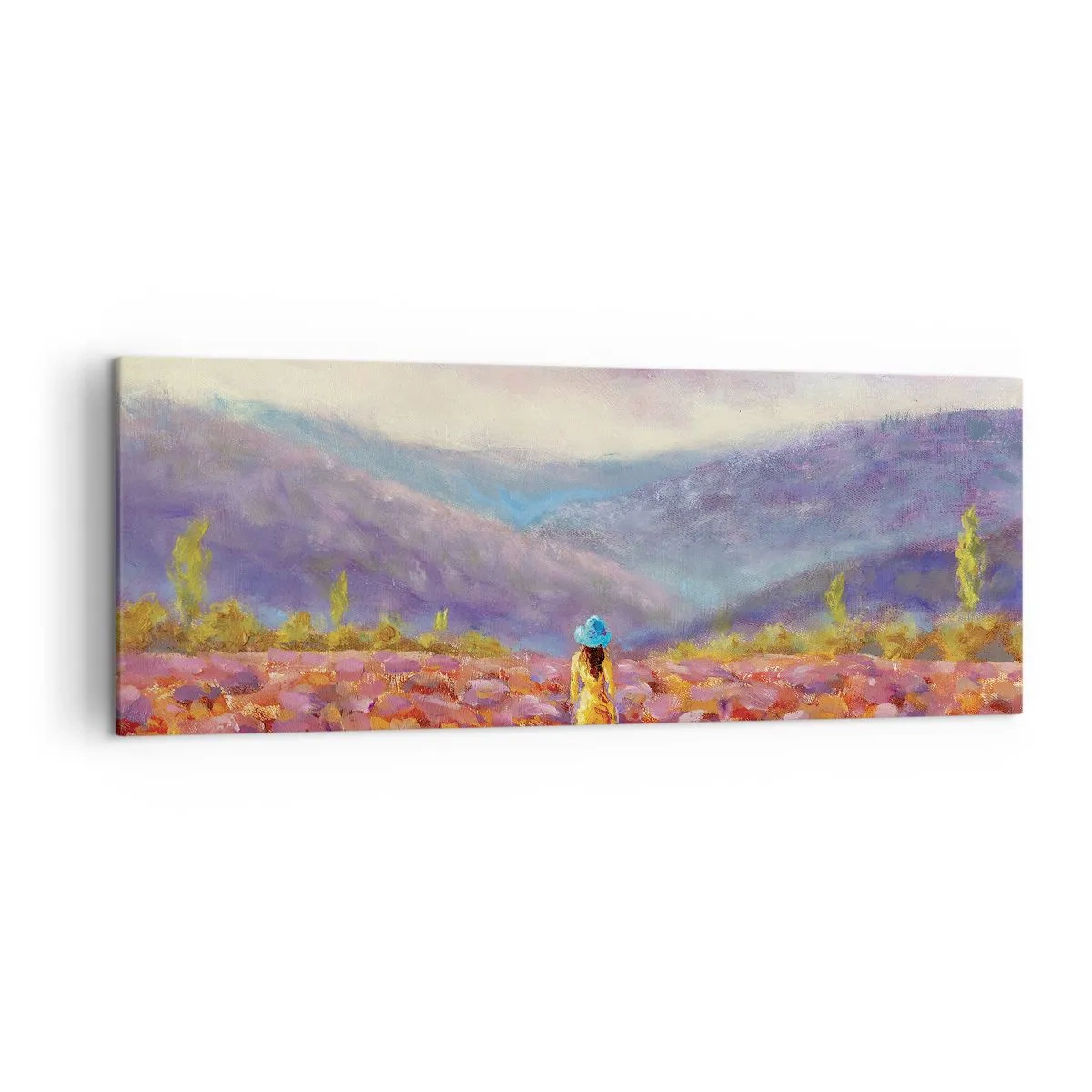 Canvastavla - Bild på duk - I lavendelsvärld - 140x50 cm