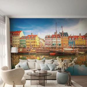 Fototapet Premium Canvas - Vid spegelklart vatten - Landskap, Arkitektur, köpenhamn - 250x175 cm