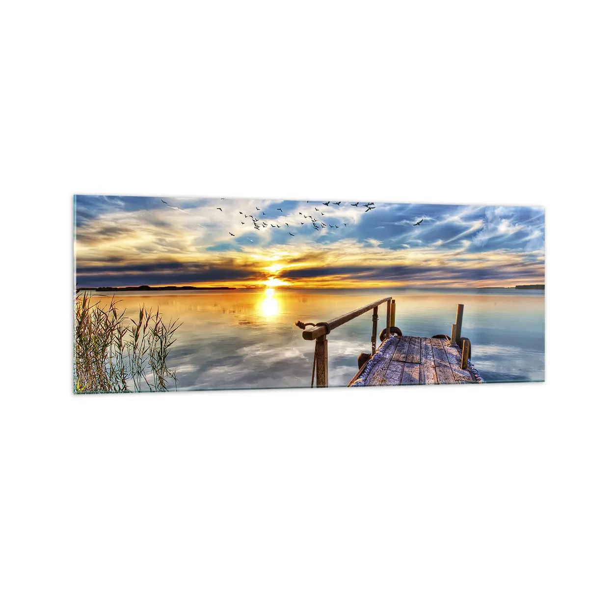 Glastavla - Bild på glas - Vinden lägger sig - 140x50 cm