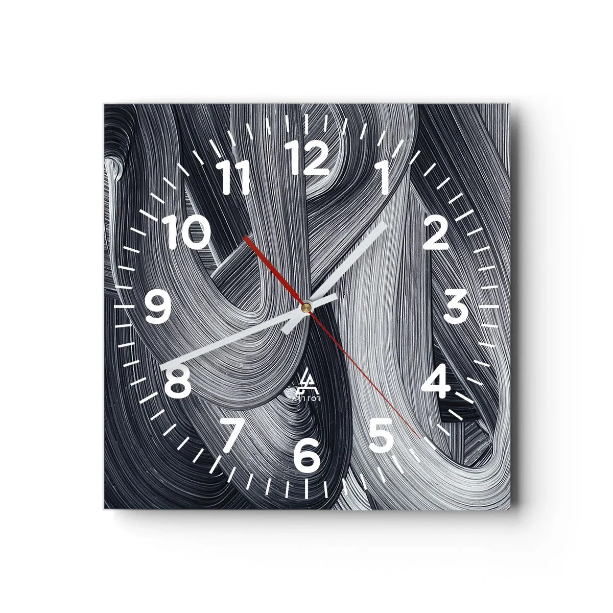 Väggklocka - Klocka på glas - Verklighetens flythet - 30x30 cm