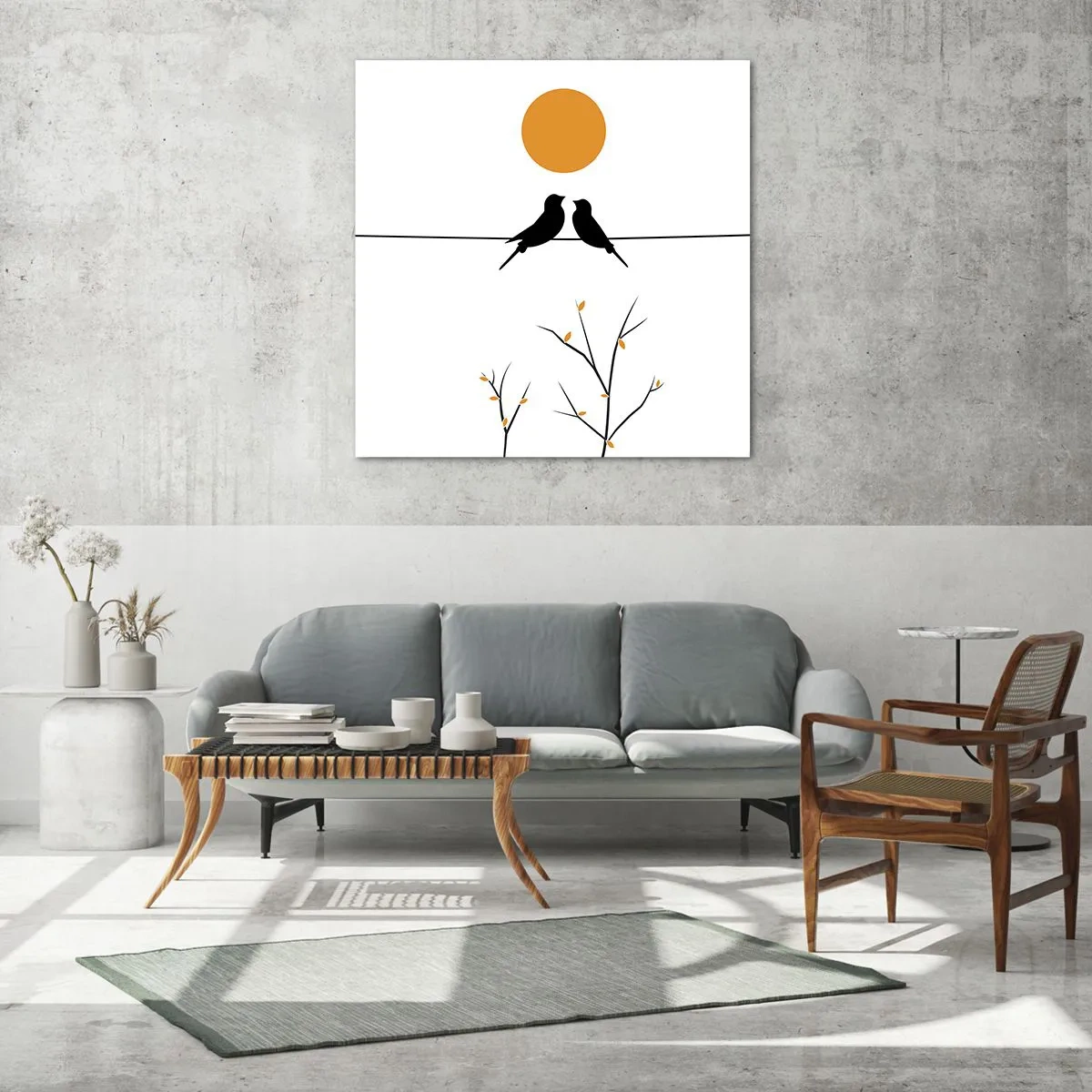 Glastavla - Bild på glas - Näktergalens kväll - 30x30 cm