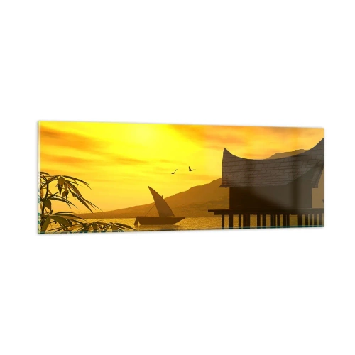 Glastavla - Bild på glas - Efterlängtad ro - 90x30 cm