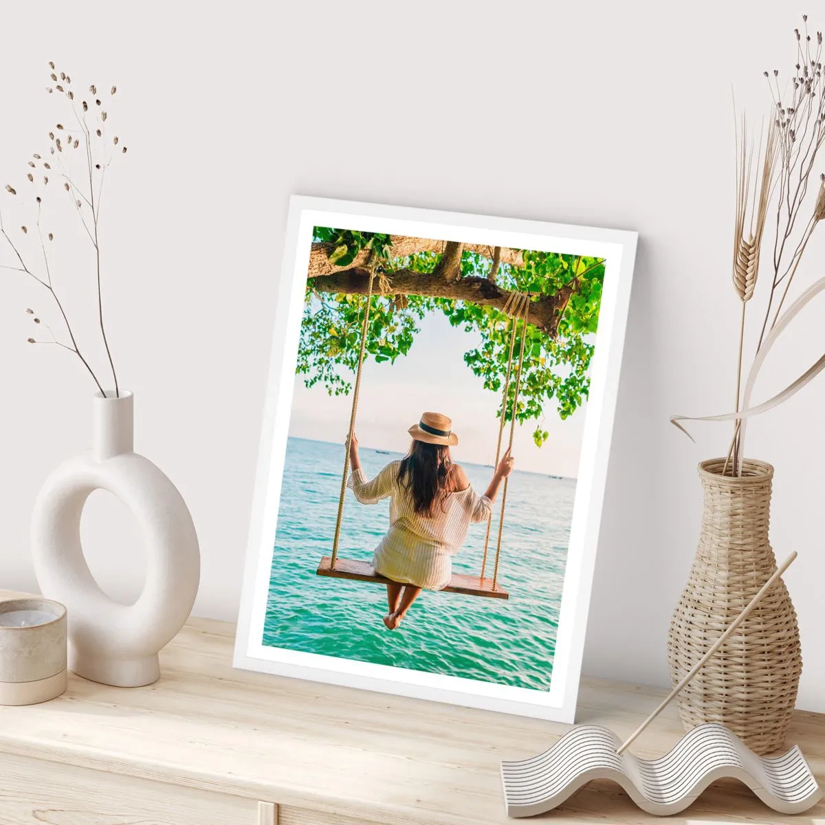 Affisch i vit ram - Livet är vackert - 40x50 cm