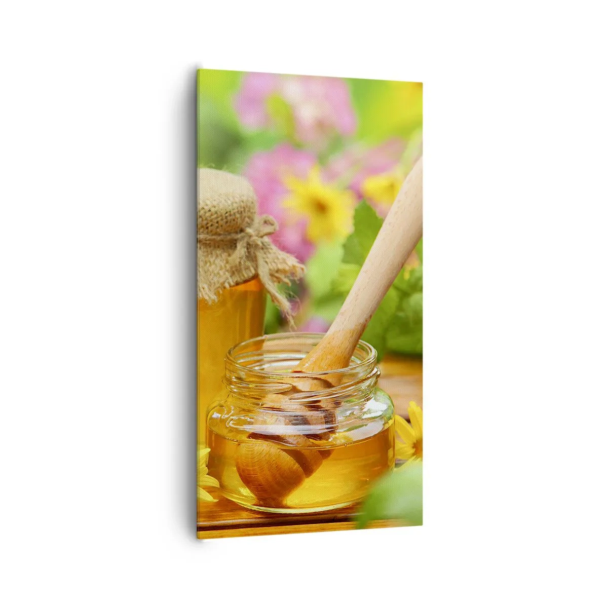 Canvastavla - Bild på duk - Sött och blommigt - 65x120 cm