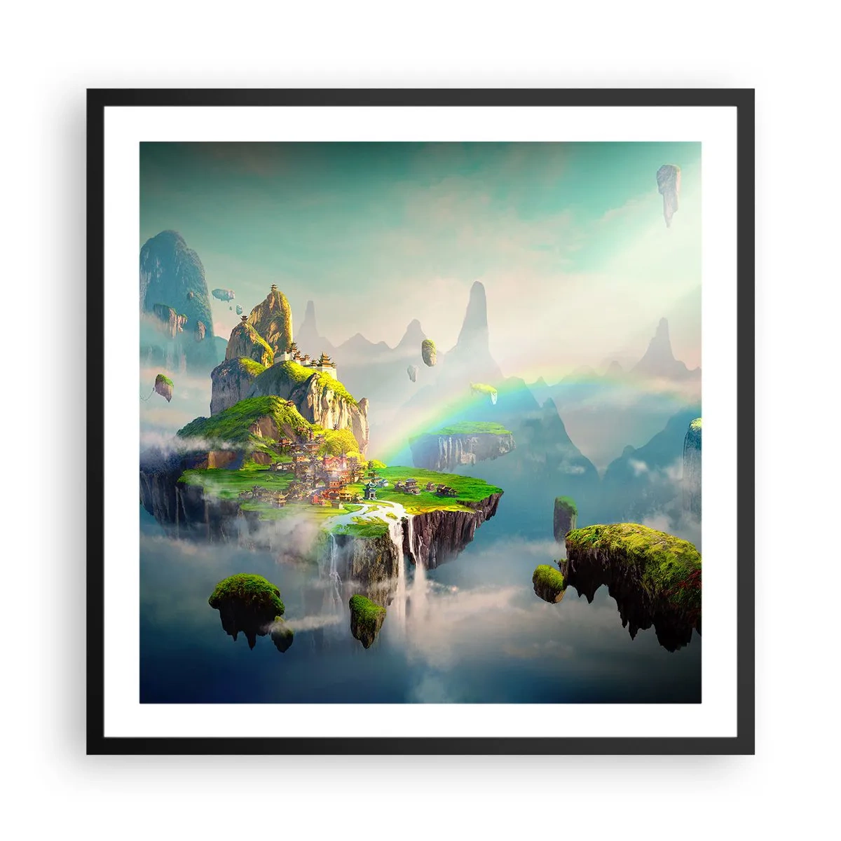 Affisch i svart ram - Mellanhimmel - 60x60 cm