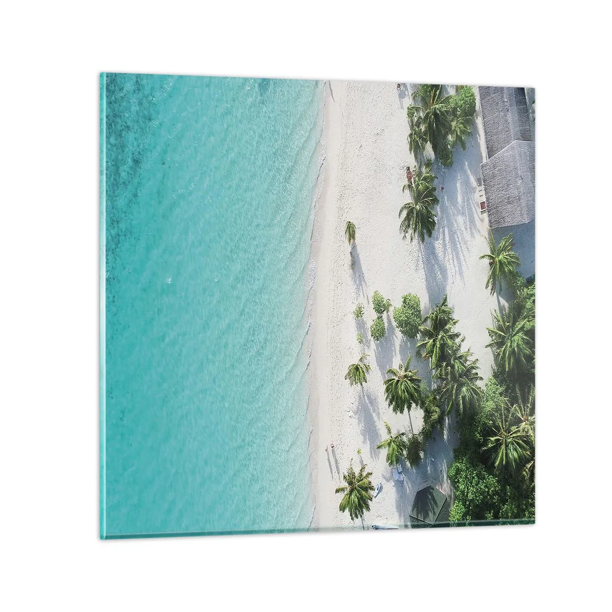 Glastavla - Bild på glas - Semester i paradiset - 40x40 cm