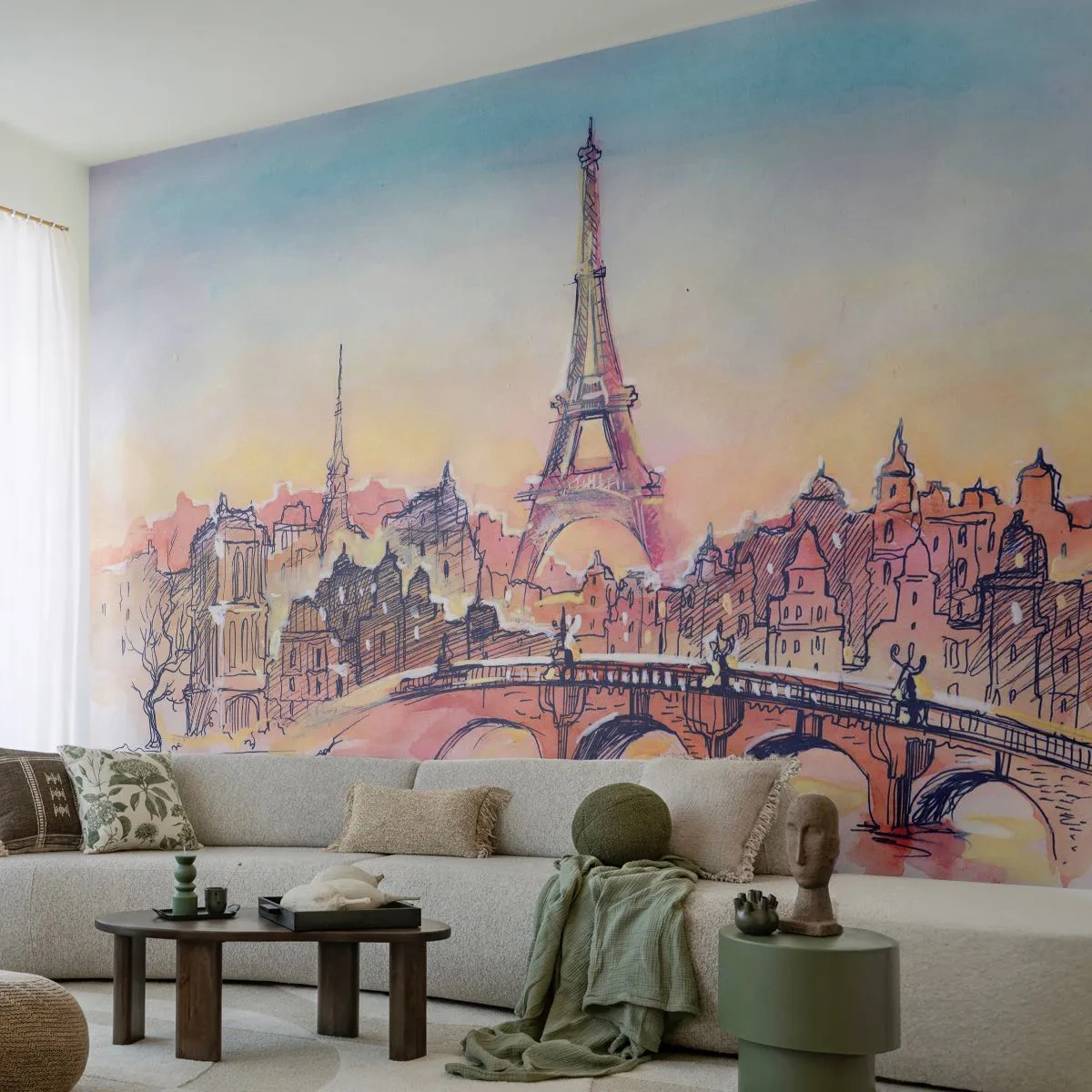 Självhäftande Fototapet Deluxe Sticker - Den enda staden av denna art i världen - Stad, Eiffeltornet, Paris - 250x175 cm
