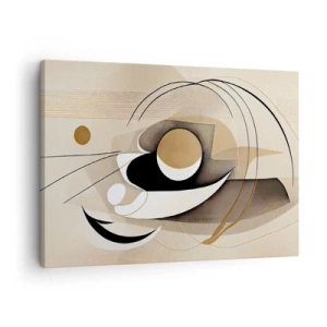 Canvastavla - Bild på duk - Abstrakt komposition i nyanser av beige och svart - 70x50cm - Komposition: essensen av saker och ting - Modern väggdekoration för vardagsrum och sovrum ARTTOR