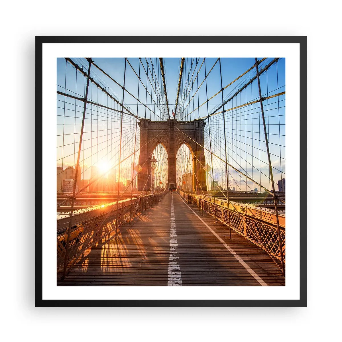 Affisch i svart ram - På guldbron - 60x60 cm