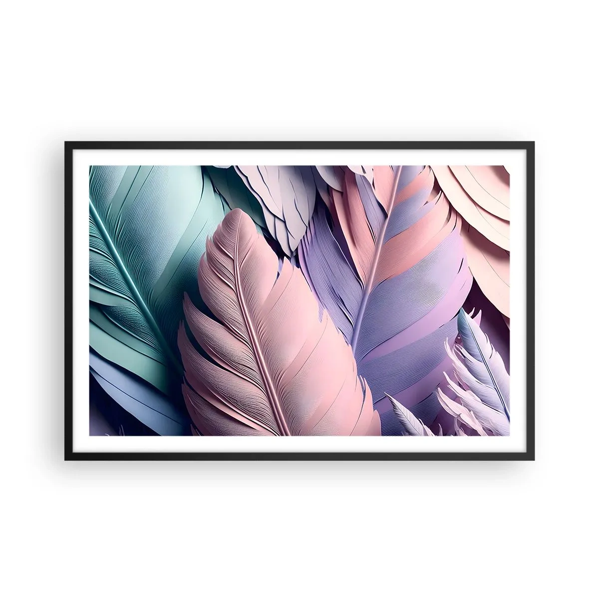 Affisch i svart ram - Fågelstil - 91x61 cm