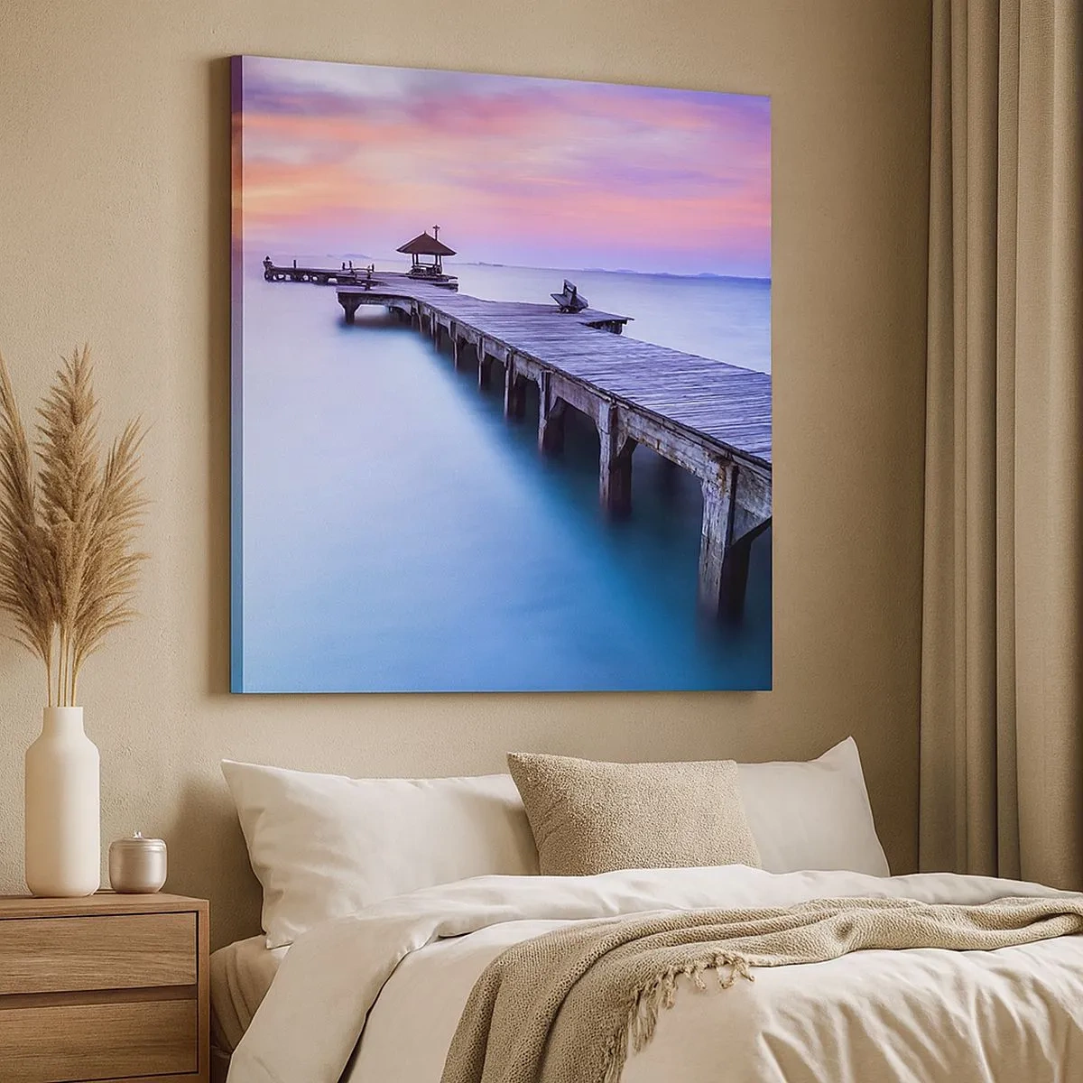 Canvastavla - Bild på duk - Lugnets hav ända fram till horisonten - 30x30 cm