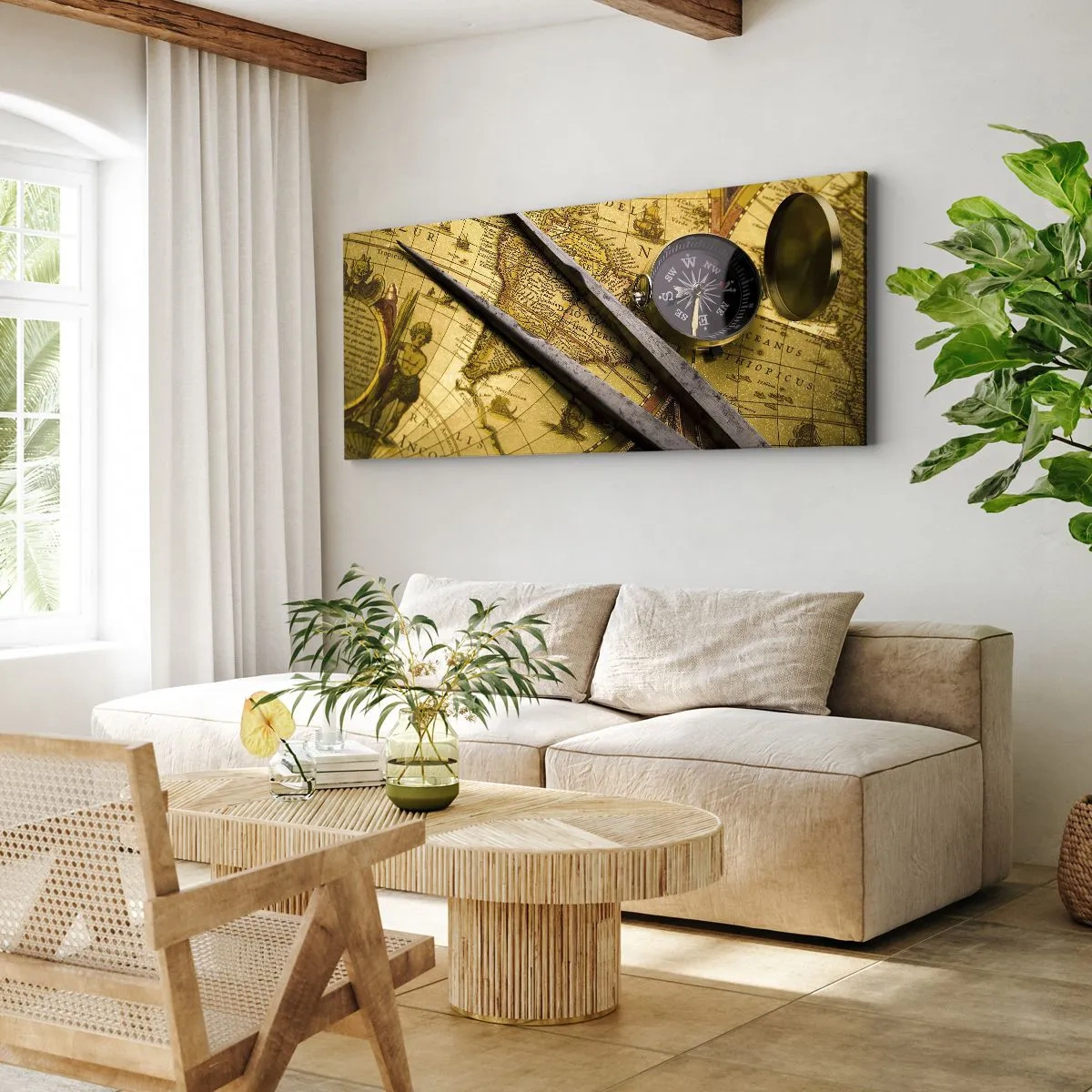 Canvastavla - Bild på duk - Var är skatterna? - 90x30 cm