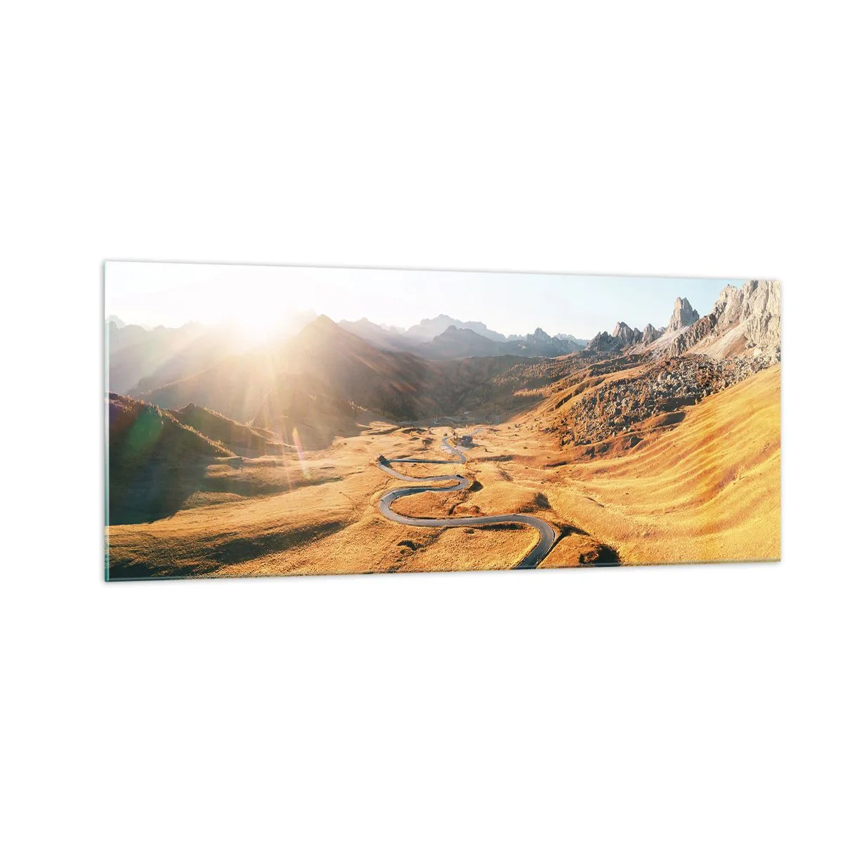 Glastavla - Bild på glas - I gulddalen - 100x40 cm