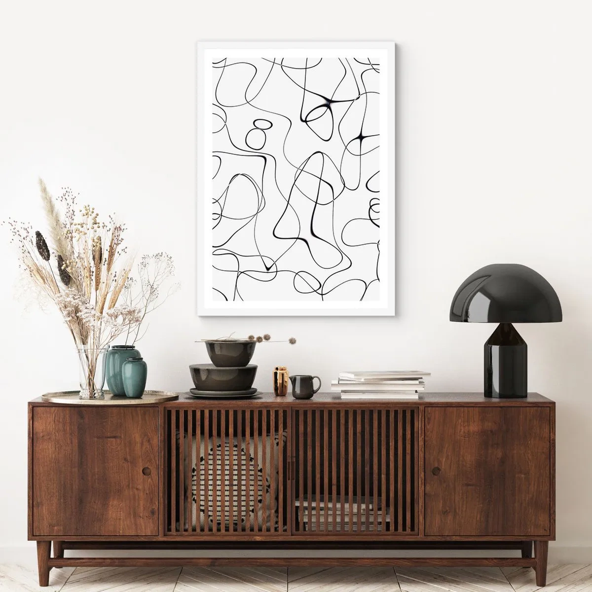 Affisch i vit ram - Livets stigar, ödets tur - 70x100 cm