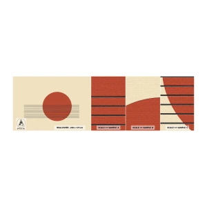 Fototapet Prov Standard Eco - Cirkel och linjer - Abstraktion, Bit, Grafik - 100x30 cm