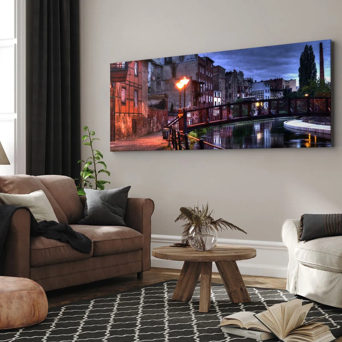 Canvastavla - Bild på duk - Du kände inte Bydgoszcz från denna sida - 100x40 cm