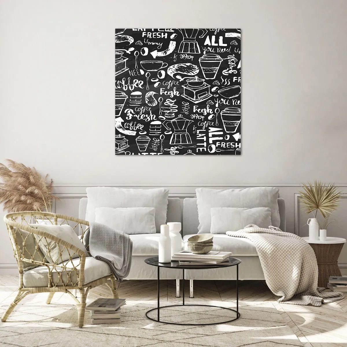 Glastavla - Bild på glas - All you need is… - 40x40 cm