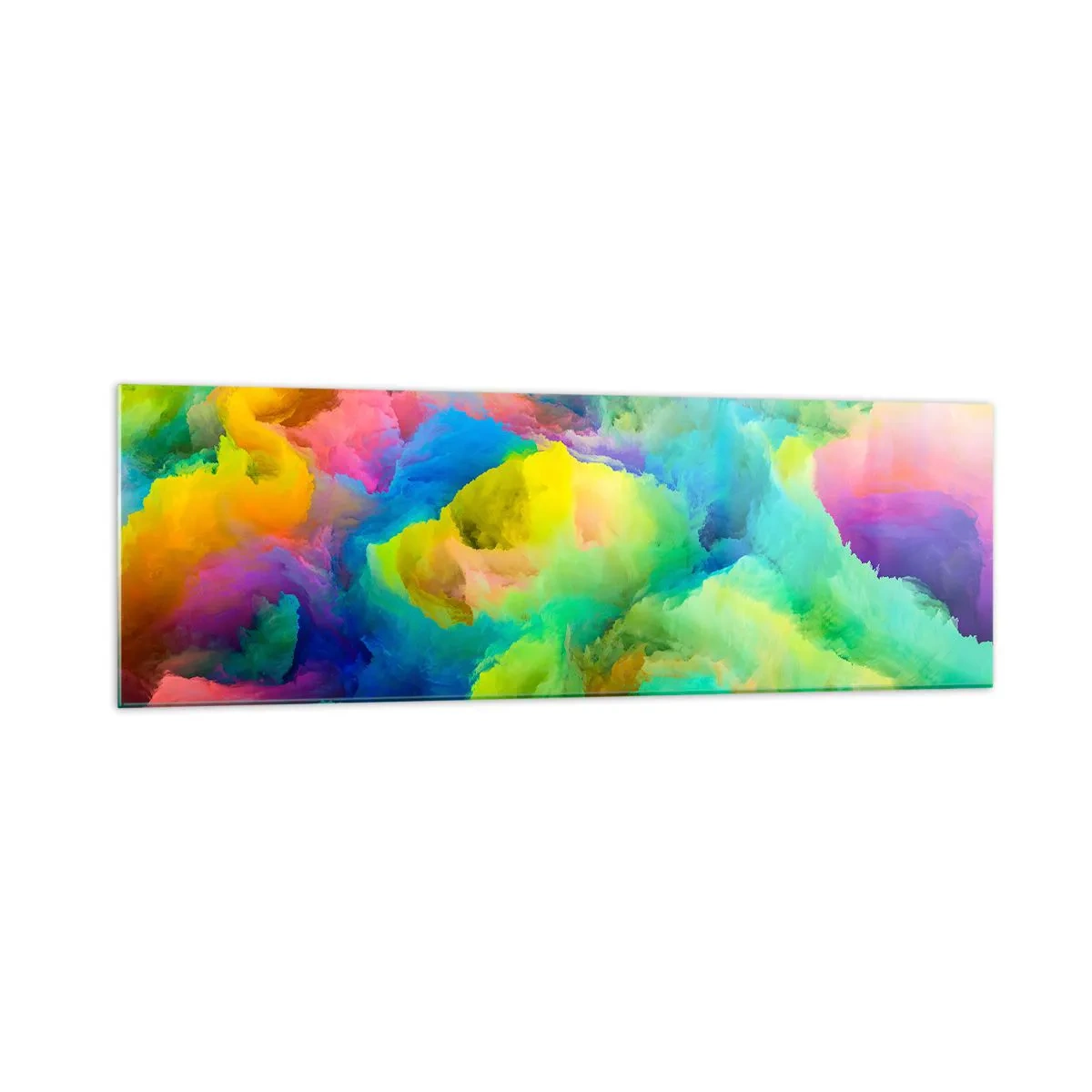 Glastavla - Bild på glas - Regnbågsdun - 160x50 cm