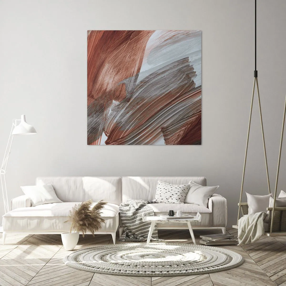 Canvastavla - Bild på duk - Höst- och blåsig abstraktion - 30x30 cm