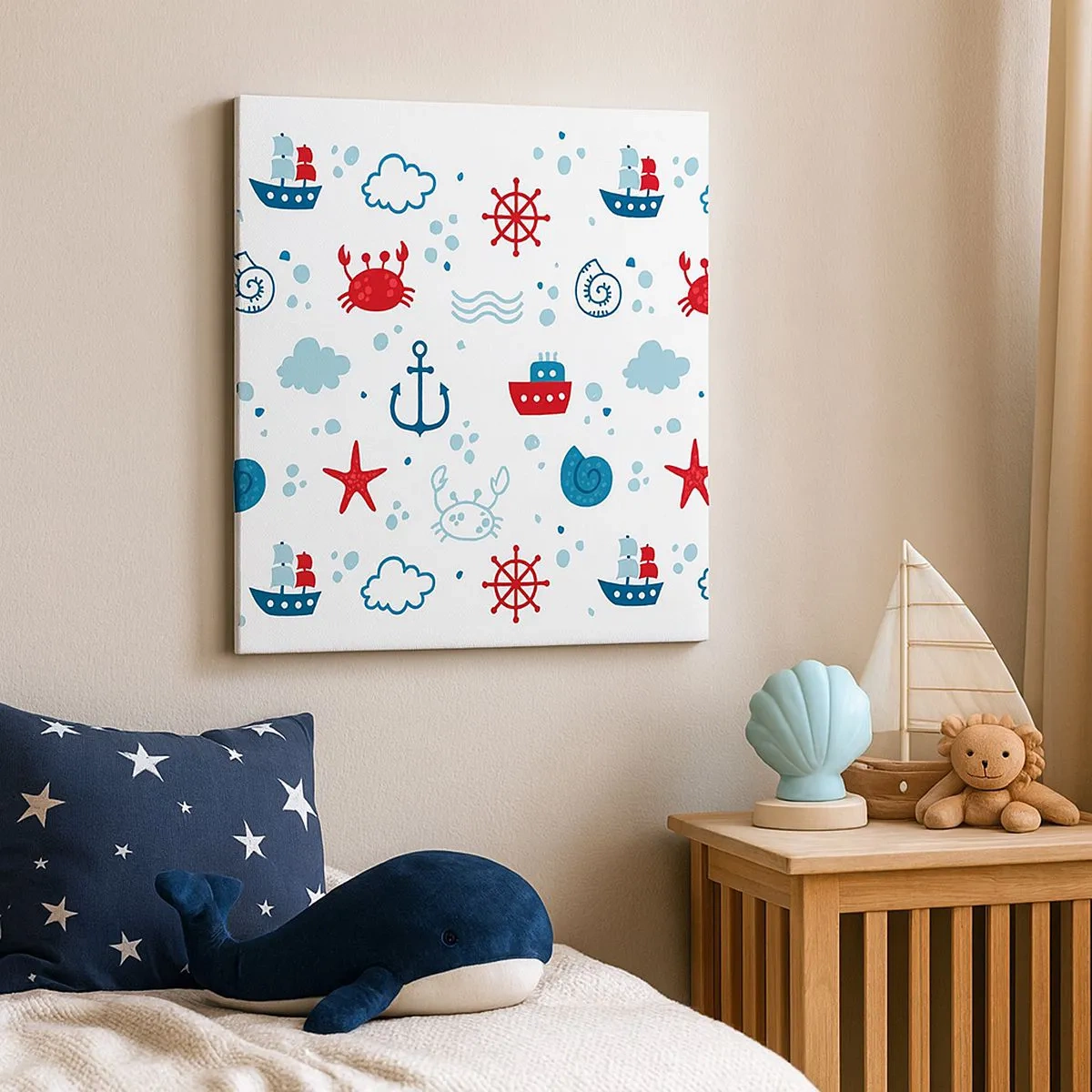 Canvastavla - Bild på duk - Marin saga - 30x30 cm