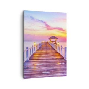 Canvastavla - Bild på duk - Kvällens lila-guld tystnad - 50x70 cm