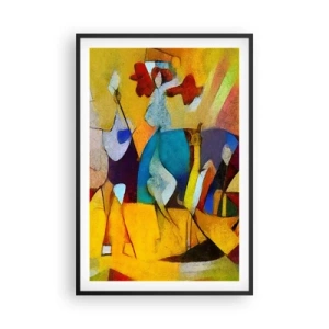 Affisch i svart ram - Sol - liv -glädje - 61x91 cm