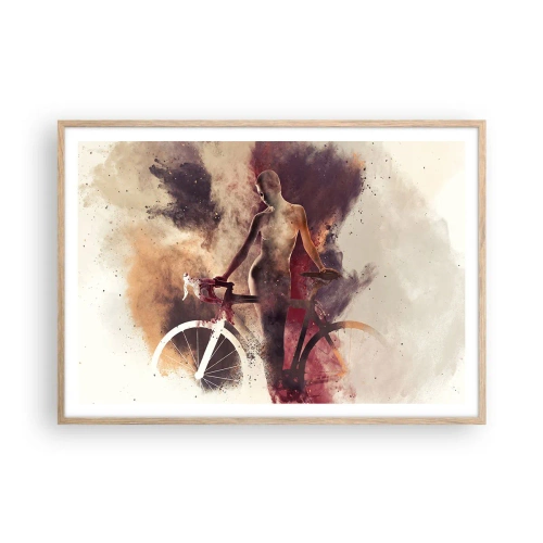 Affisch i ram av ljusek - Cyklelsjäl i marmorform - 100x70 cm