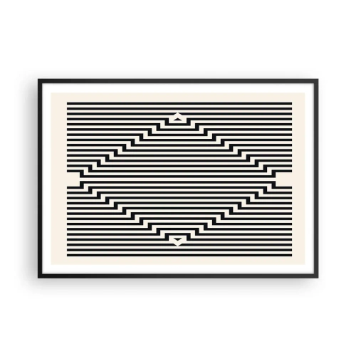 Affisch i svart ram - Geometrisk illusion - 100x70 cm