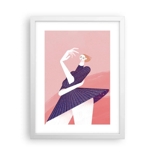 Affisch i vit ram - Med dansande steg - 30x40 cm