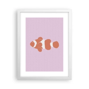 Affisch i vit ram - Korall passar henne bra - 30x40 cm